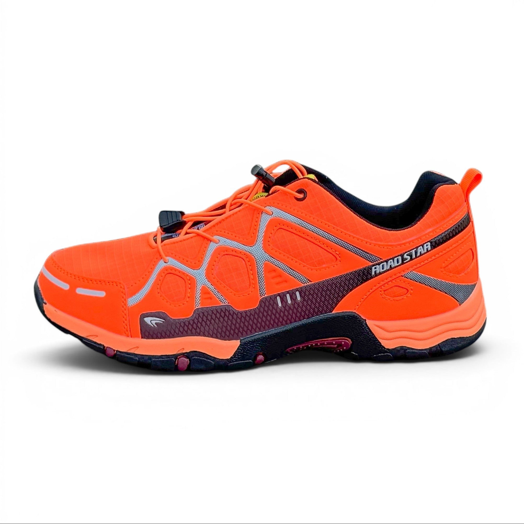 CKK SCHUHE leuchtend orange Wanderschuhe mit Schnellschnürung und atmungsaktivem Mesh-Obermaterial