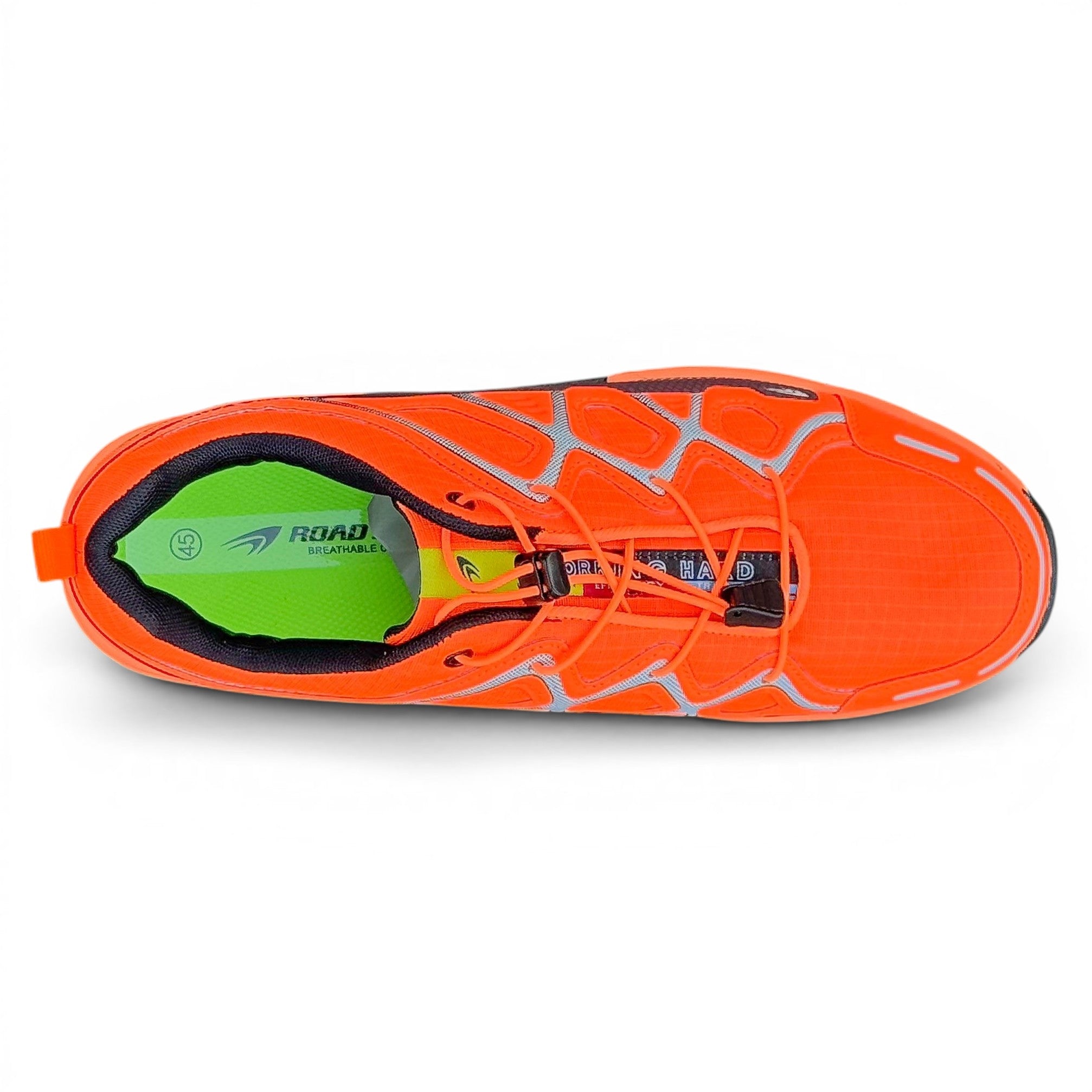 CKK SCHUHE leuchtend orange atmungsaktive Wanderschuhe mit Schnellschnürsystem und reflektierenden Details