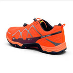 CKK SCHUHE orange leichte Wanderschuhe mit atmungsaktivem Mesh und Schnellschnürsystem