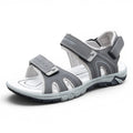 Graue CKK Trekking Sandalen für Damen und Herren mit Klettverschluss, verstellbaren Riemen und robuster Profilsohle. Geeignet für Freizeit, Alltag und Outdoor.