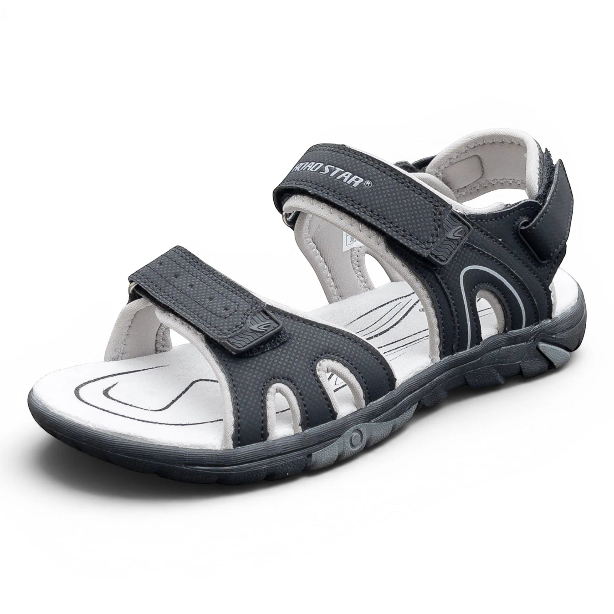 Schwarze CKK Trekking Sandalen für Damen und Herren mit Klettverschluss, verstellbaren Riemen und robuster Profilsohle. Geeignet für Freizeit, Alltag und Outdoor.