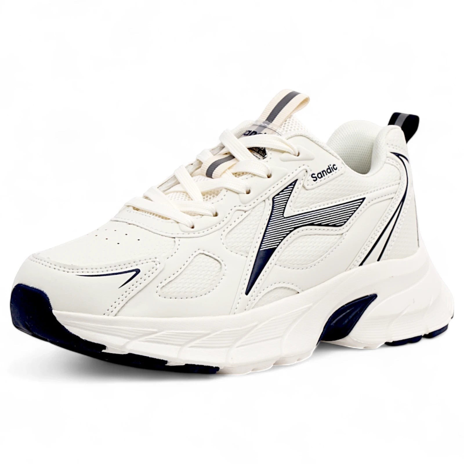 CKK SCHUHE Beige Dunkelblaue Damen und Herren Sneaker aus Synthetik mit Textilfutter und EVA-Sohle, ideal für Alltag und Sport.